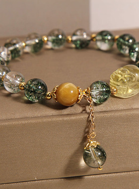 绿幽灵水晶手链女貔貅串珠手串