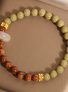 新中式天然阿拉善库克手链女款轻奢小众精致高级感白玛瑙跑环手串