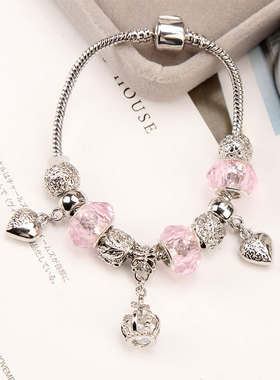 韩国时尚diy珠子手链皇冠吊坠潮