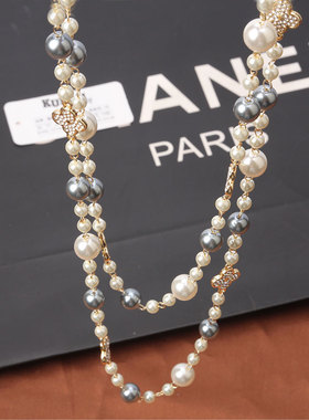 长款百搭多层四叶草镶钻秋冬项链