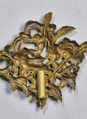 清代银鎏金喜登枝头开门见喜银饰镂空挂花古代老古董收藏真品文玩