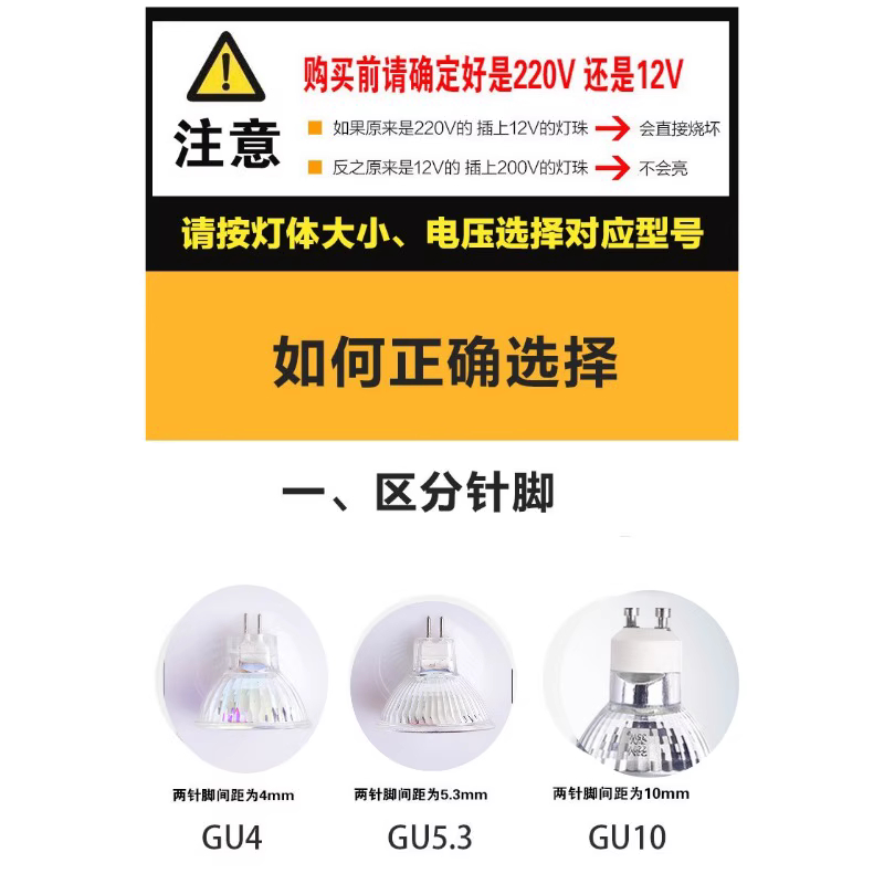 卤素灯杯12V20W35W50W融蜡灯泡GU10灯杯220V插脚mr11室内MR16射灯 - 图0