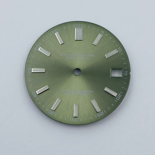 新款28.5MM表盘日志太阳纹表盘双条钉绿夜光字面适NH35/NH36机芯 - 图1