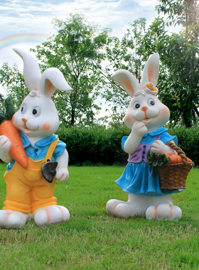庭院园林卡通兔子仿真树脂工艺品