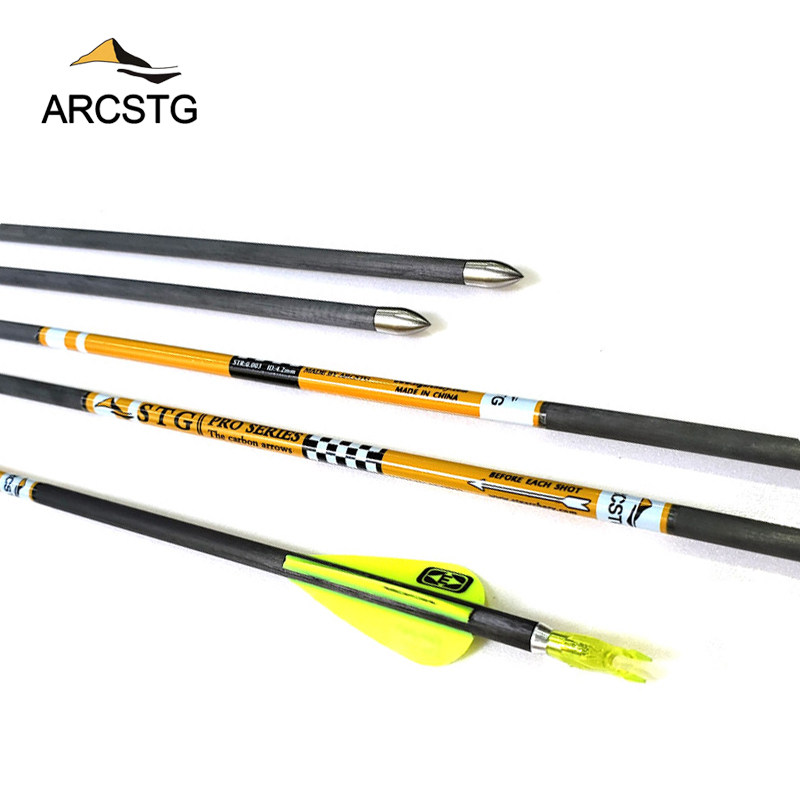 箭支碳箭STGPRO复合弓反曲弓4.2内径进口螺旋羽胶羽纯碳箭杆射箭,淘宝优惠券,粉丝福利购,淘宝优惠卷