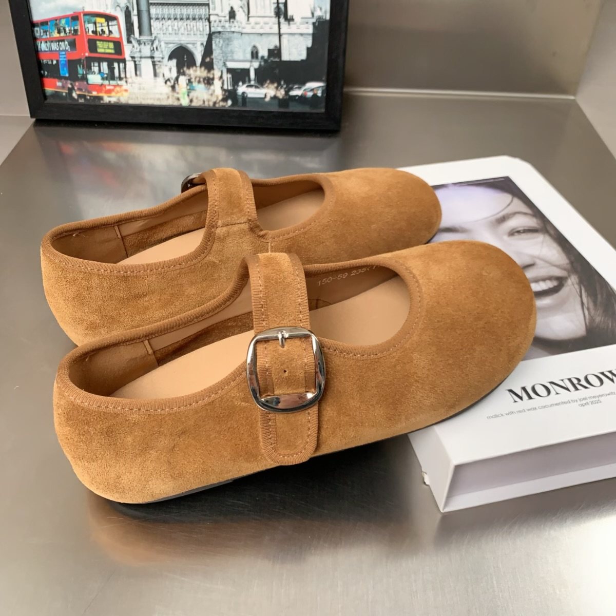 真皮韩版反绒皮玛丽珍鞋女2026春季新款搭扣圆头低跟百搭舒适单鞋,淘宝优惠券,粉丝福利购,淘宝优惠卷