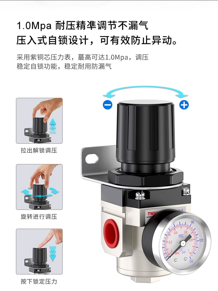 气源处理器二联件山耐斯三联件过滤器油水分离器调压阀自动排水器-图0