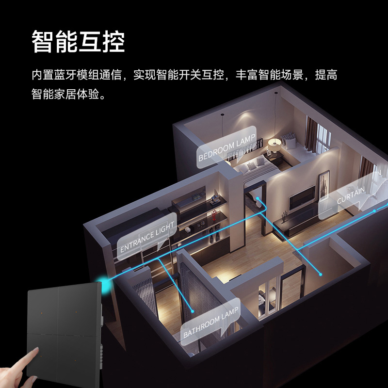 yeelight米家智能开关控制面板四开双控零火线小爱同学语音 - 图2