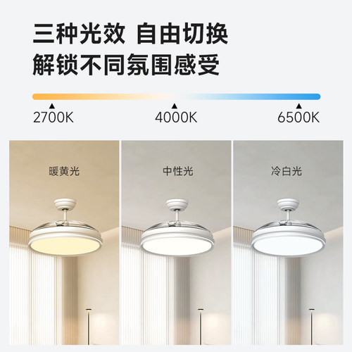 yeelight隐形餐厅灯2023新款创意艺术轻奢吊灯电扇灯餐桌灯风扇灯-图2