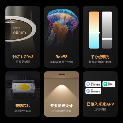 yeelight易来全光谱智能射灯嵌入式防眩光LED筒灯天花灯洗墙K1+ - 图3