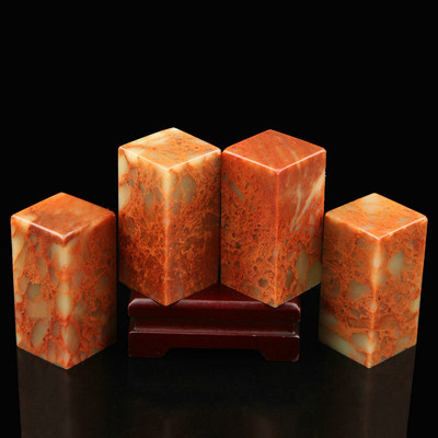 印章石料寿山红花冻石练习章料章坯方章篆刻工具姓名书法刻字定制石头1 1 5 2 2 5 3cm 虎窝淘