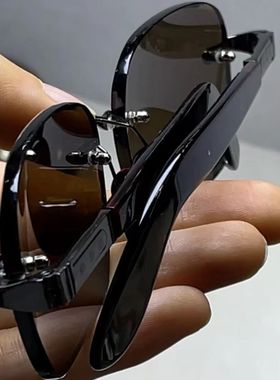 石中石东海水晶石头镜防风男士400弯方圆款中茶色高清护目太阳镜