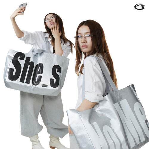 BINGBONG|原创 She.s not me 褶皱超大大容量购物袋通勤托特包女 - 图3