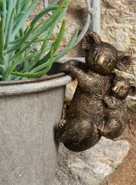 新品挂盆棕熊考拉雕塑花园装饰
