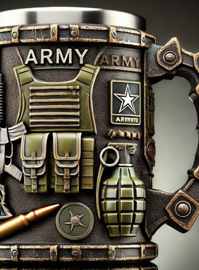 树脂工艺品军事3D马克杯树脂咖