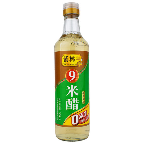 紫林9度米醋500ml玻璃瓶装酿造九度醋可浸蛋液泡果醋食用醋 - 图0