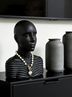 意式简约抽象艺术人物头像摆件客厅玄关壁龛电视柜酒柜中古装饰品