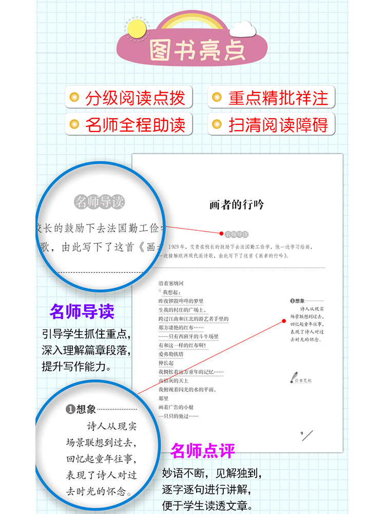 新版爱阅读艾青诗选九年级上册必读书目无障碍精读版青少年中小学生语文励志文学经典名著读物课外拓展阅读原著教材系列丛书-图2