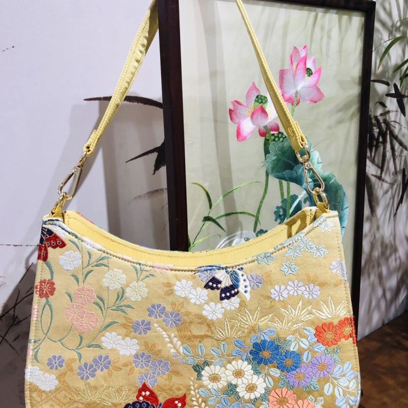 2025新品非遗西阵织包包马鞍包唐锦包布包月牙包手提包腋下包女包 - 图1