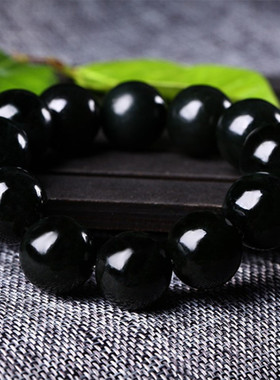 时尚风细腻墨玉手串包邮