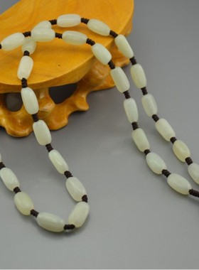 新疆和田玉随形原石挂绳毛衣链