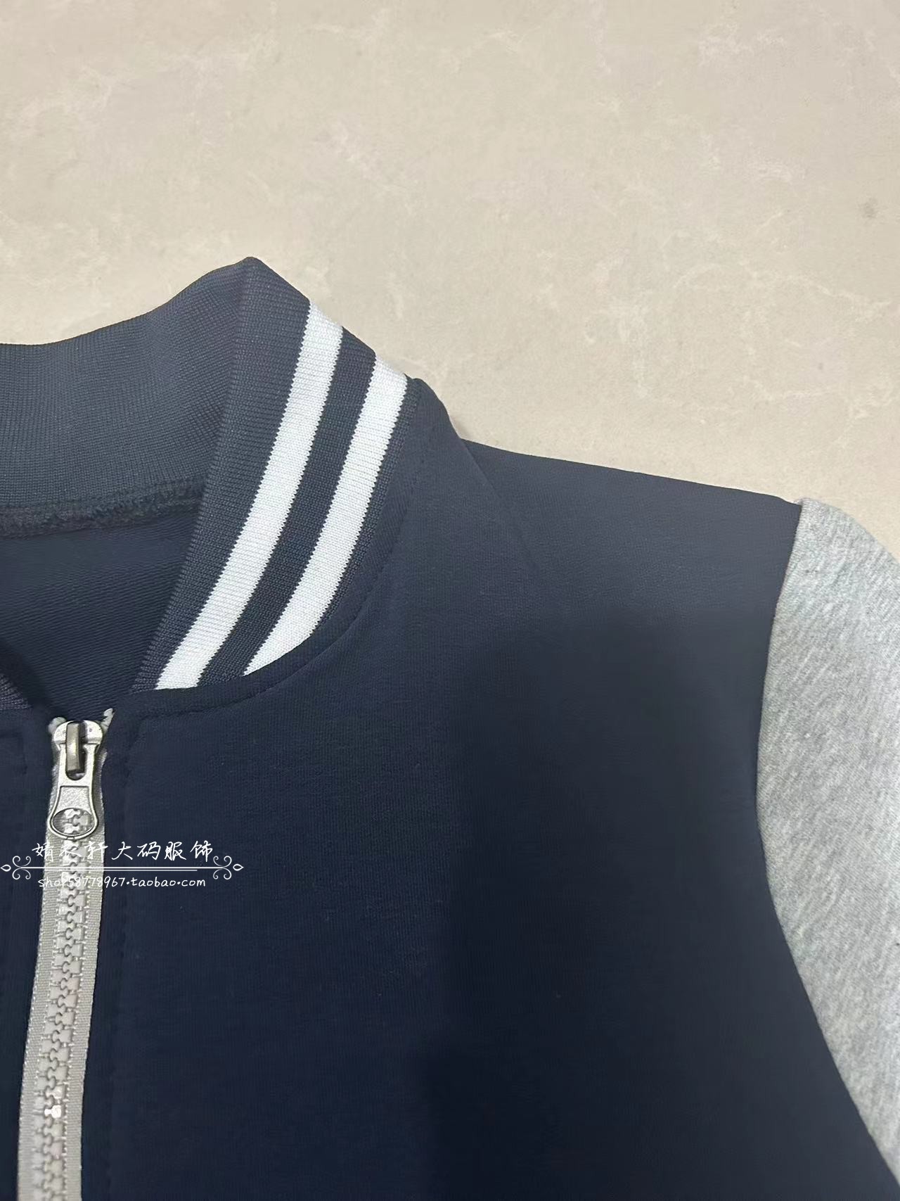 西安交通附属学校校服上衣中小学生统一园服班服深蓝拼灰色运动服 - 图2