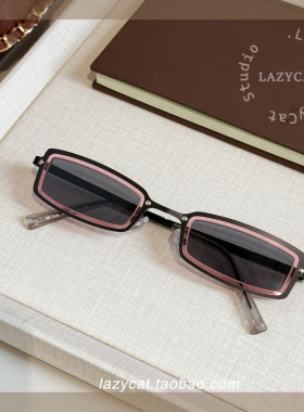 方形窄框太阳眼镜框女复古千禧