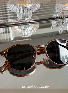 韩版复古TR90椭圆框太阳眼镜女