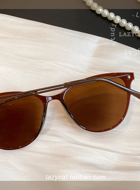 11g超轻猫眼焦糖茶色偏光墨镜女