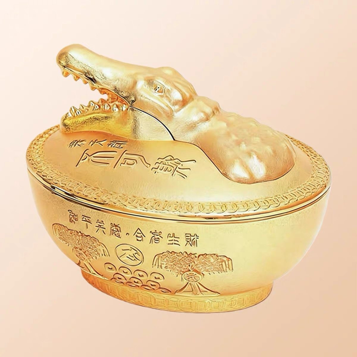 李居明2026年吉祥物不可欺摆件摇钱树鳄鱼财盒财箱客厅办公室摆设,淘宝优惠券,粉丝福利购,淘宝优惠卷