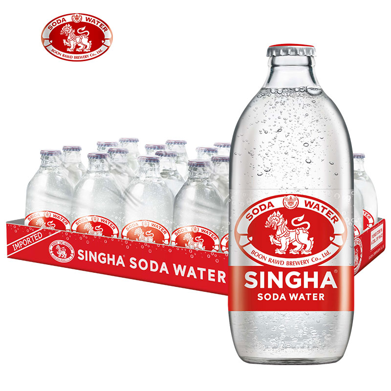 泰国Singha胜狮苏打水网红中餐厅气泡水无糖泰象牌325ml*24瓶整箱 - 图1