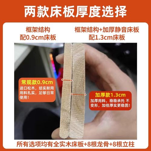 新中式实木床1.8米双人床经济型简约现代储物床出租屋1.5米单人床 - 图2