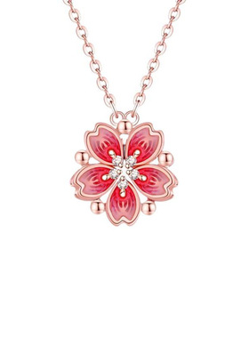 旋转桃花锁骨链七夕礼物