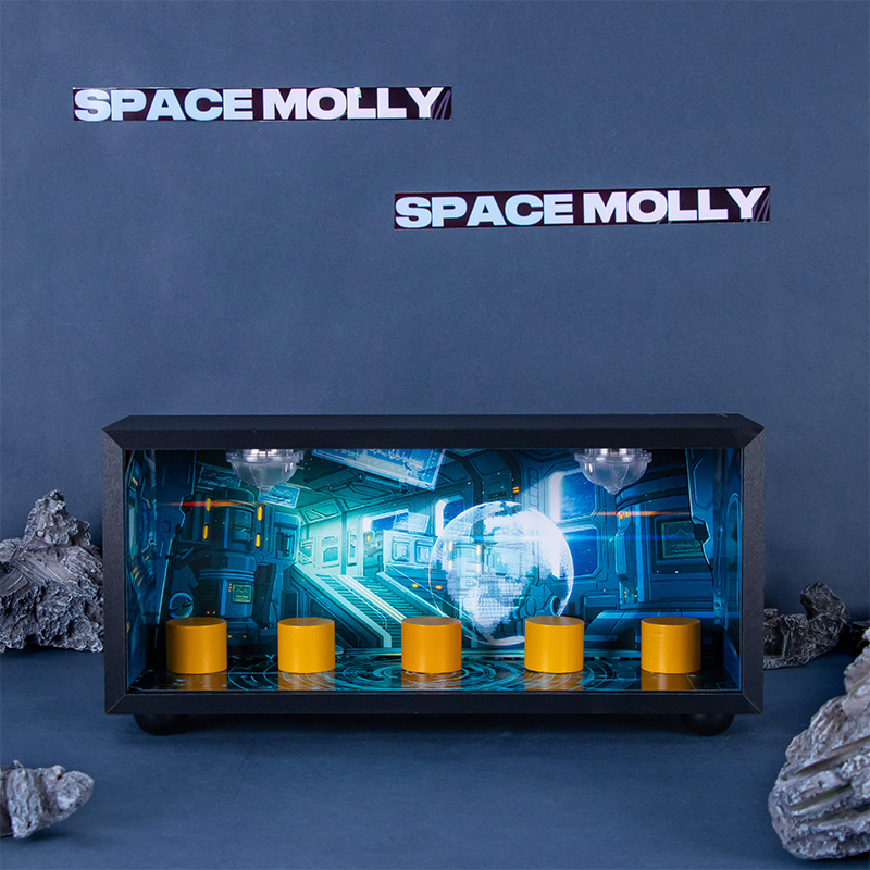 泡泡玛特MEGA珍藏系列100% SPACE MOLLY周年盲盒收纳展示场景盒 - 图2