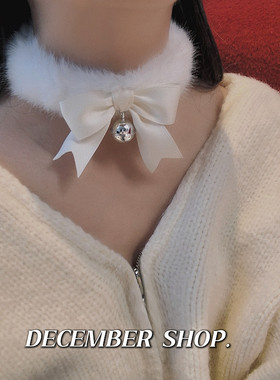 新品纯欲风暗黑甜酷choker蝴蝶结铃铛系带项圈萝莉Lolita锁骨链女