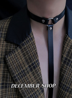 新品朋克领带项圈合金颈链性感脖圈摇滚男女拉拽choker配搭表演