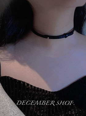 新款小众设计感黑色皮带扣choker日常百搭项圈极简颈环女脖子饰品