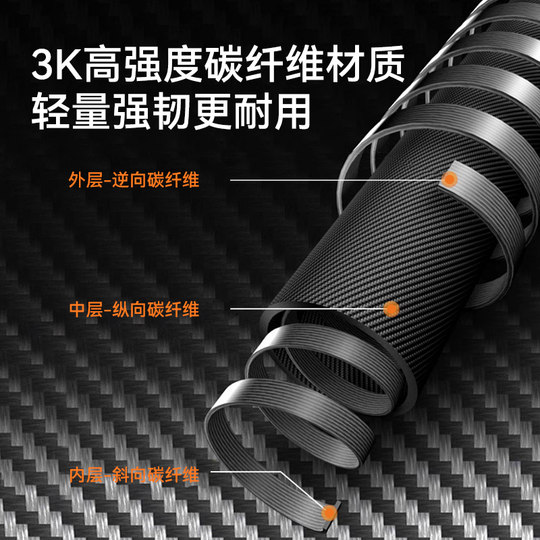 【羽翼】伯希和户外登山杖3k碳纤维拐杖折叠超轻手杖专业徒步杖