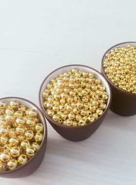 金珠散珠子转运珠串珠隔珠项链珠4-12MM有孔圆珠手工DIY配件材料