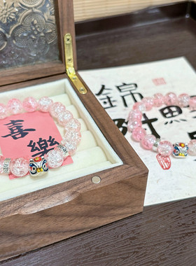 新款吉祥醒狮爆花珠女国潮男女情侣手饰好运配饰礼物手串