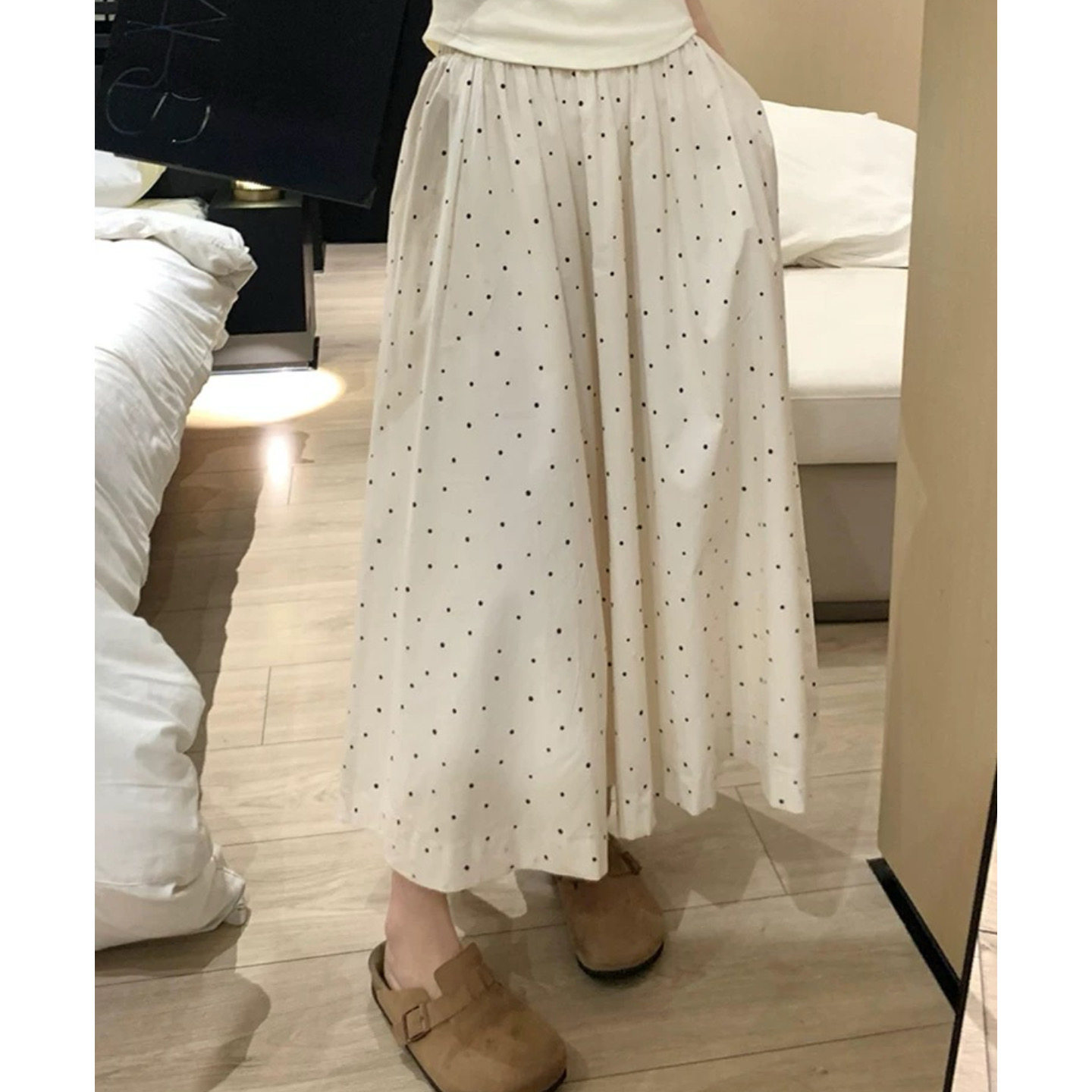 大碗plus定制大码女装微胖白色波点半身裙夏高腰宽松显瘦伞裙长裙,淘宝优惠券,粉丝福利购,淘宝优惠卷