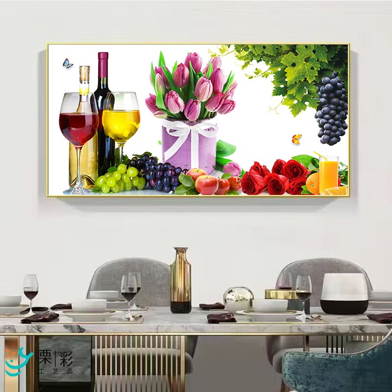 高档餐厅装饰画现代简约饭厅水果酒杯壁画单幅餐桌背景墙大气挂画,淘宝优惠券,粉丝福利购,淘宝优惠卷