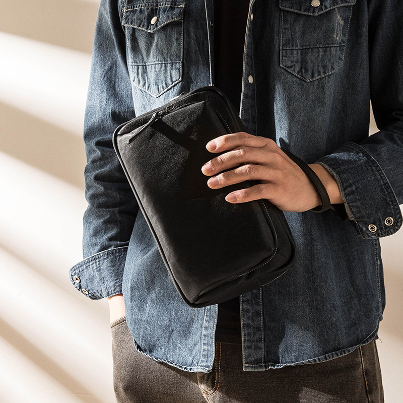 真皮男士潮牌斜挎包多功能头层牛皮手拿包大容量单肩包休闲小抓包,淘宝优惠券,粉丝福利购,淘宝优惠卷