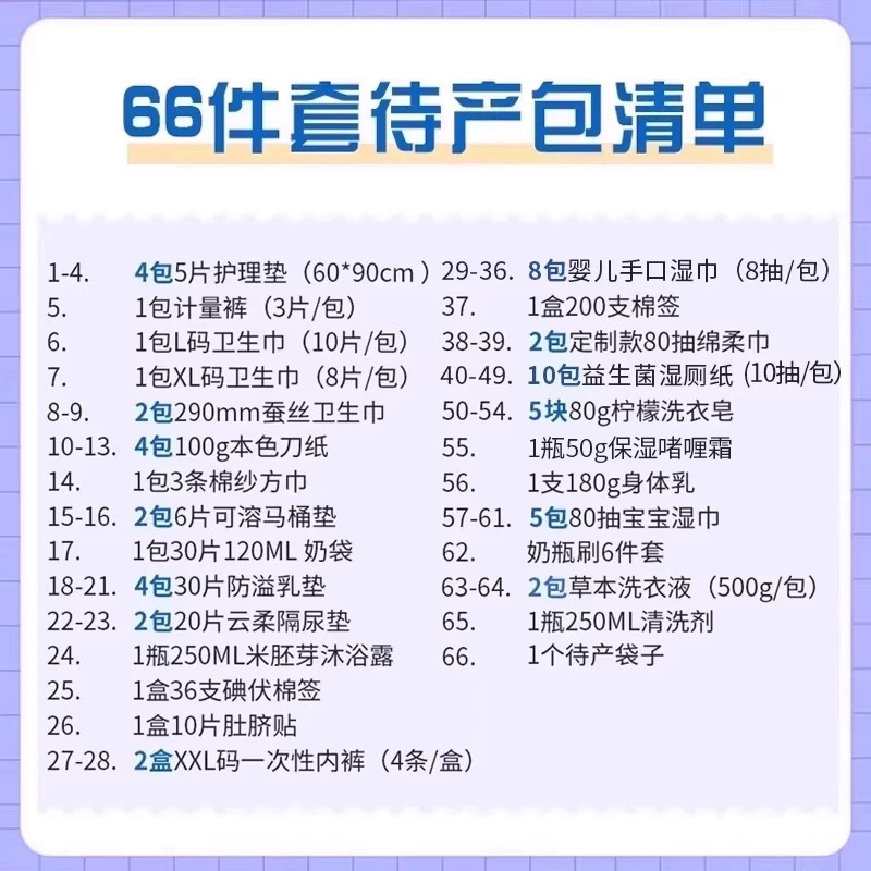子初待产包入院全套母子组合春产后实用月子用品孕产妇春夏66件套