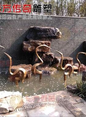 雕塑大微玻璃钢艺术品水景中式