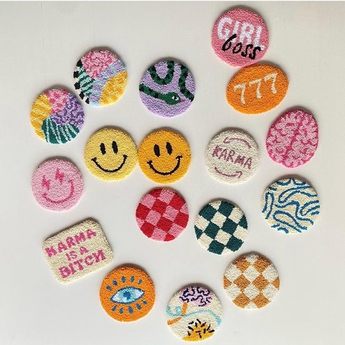 戳戳绣手工DIY杯垫手工冰箱贴材料包送好友创意礼物 punch needle - 图2