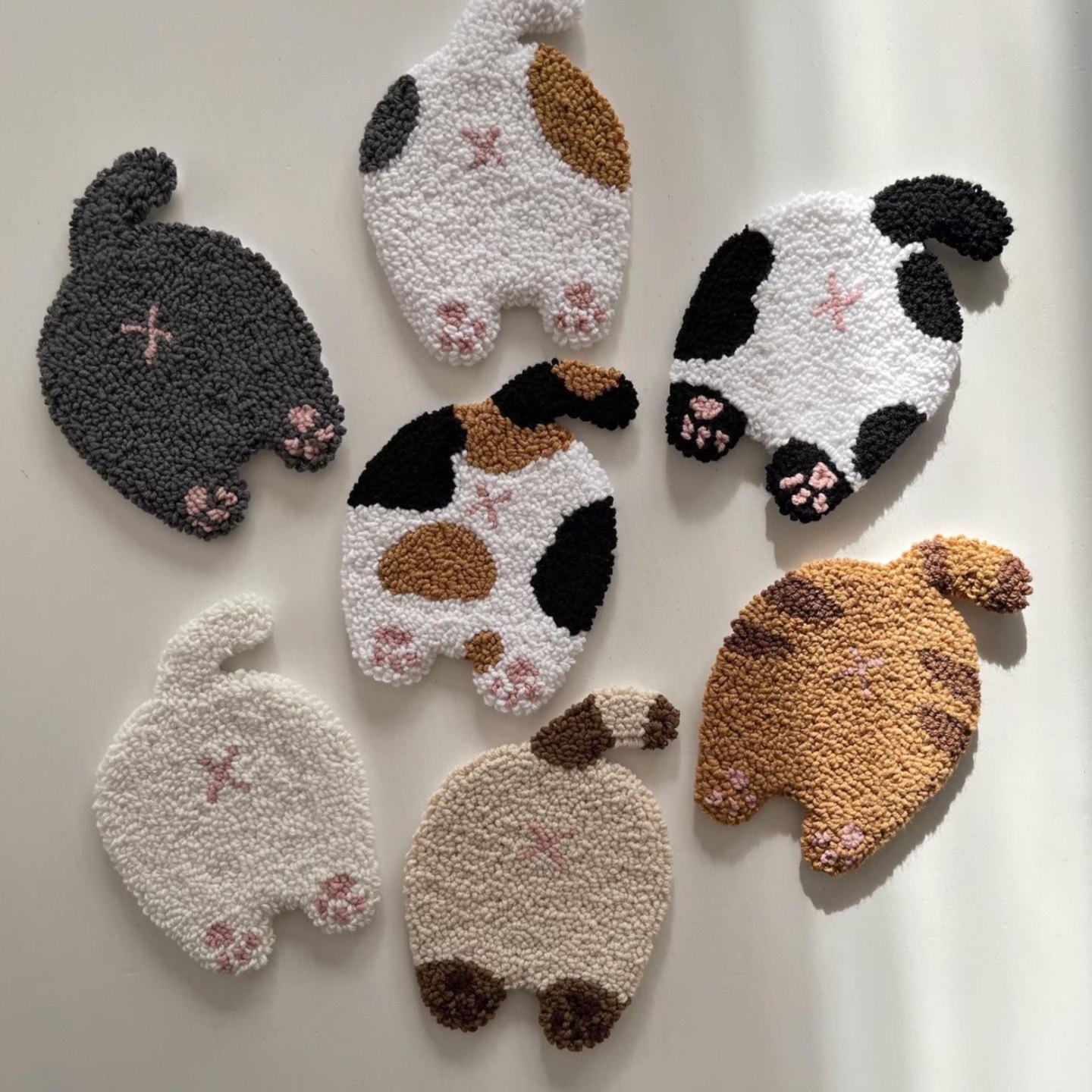 戳戳绣手工diy杯垫材料包猫屁股猫爪十字绣桌面摆件创意送礼礼物,淘宝优惠券,粉丝福利购,淘宝优惠卷