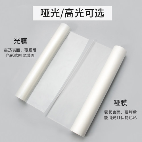 3寸芯BOPP预涂膜亮光膜热裱膜哑膜覆膜机用图文热覆膜单双面封膜 - 图0
