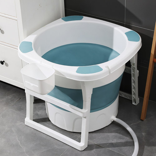 家用泡澡桶大人折叠浴缸成人沐浴桶儿童洗澡桶宝宝全身圆形洗澡盆 - 图3