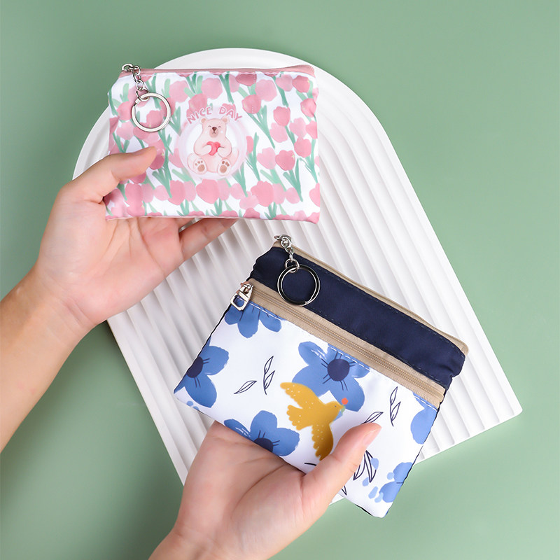 原创迷你零钱包小众清新布艺学生碎花可爱拉链少女心口红锁匙卡包,淘宝优惠券,粉丝福利购,淘宝优惠卷